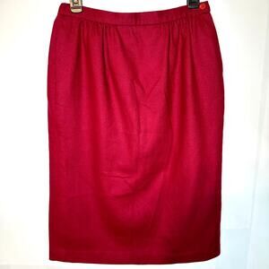 Pendleton Red New Virgin Wool Lined Straight Pencil Skirt USA Women's 10